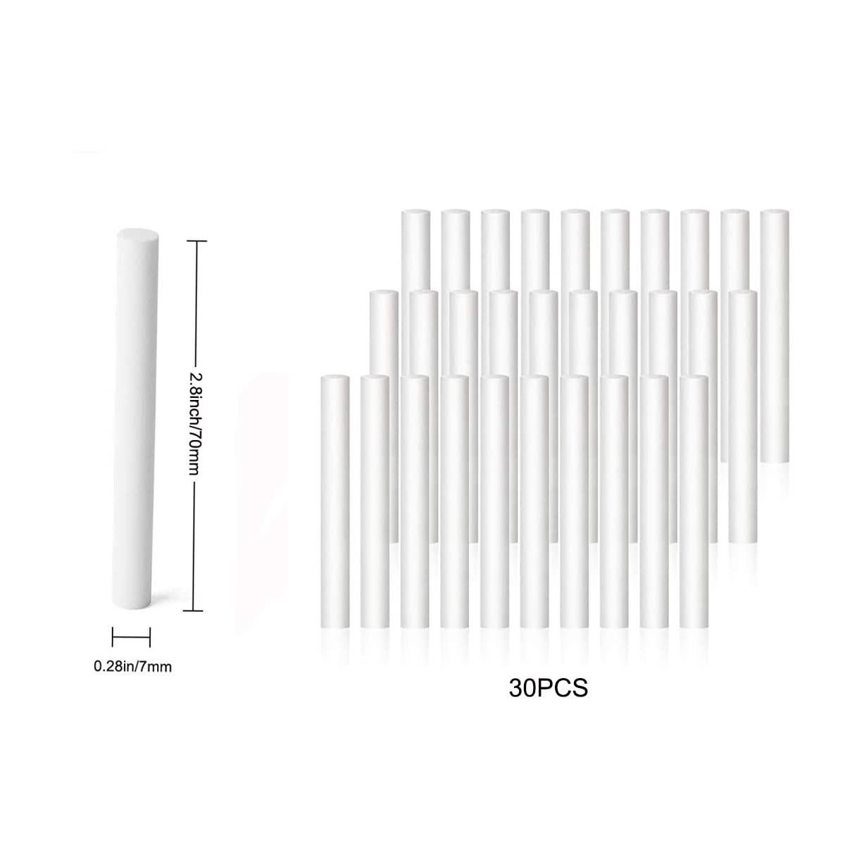 30PCS Car Diffuser Refill Sticks, 2.75 X 0.27 Inch Absorbent Refill Replacement Wick for Car Diffuser Vent Clip，Humidifier Sticks Filter Replacement Wick