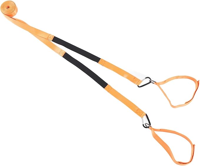 BowyTrading Ski Harness for Kids Training, Ski Safety Belt with D Hook Design, Orange Nylon Anti Falling Strap for Snowboarding and Ice Skating, Compact and Portable Ski Training Accessory