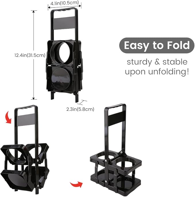 musbus Reusable Drink Carrier with Handle for Delivery Drivers, Portable Cup/Coffee Holder Accessories for Delivery, Foldable Drinks Caddy with Tray, Car Durable Plastic Festive Bottle, Vacation