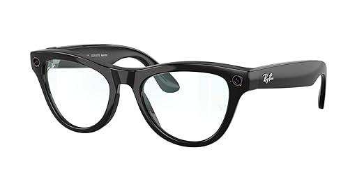 Ray-Ban Meta (Gen 1), Skyler, Shiny Black | Smart AI Glasses for Men, Women — 12 MP Ultra-Wide Camera, Open-Ear Speakers for Audio, Video Recording and Bluetooth — Clear Lenses — Wearable Technology