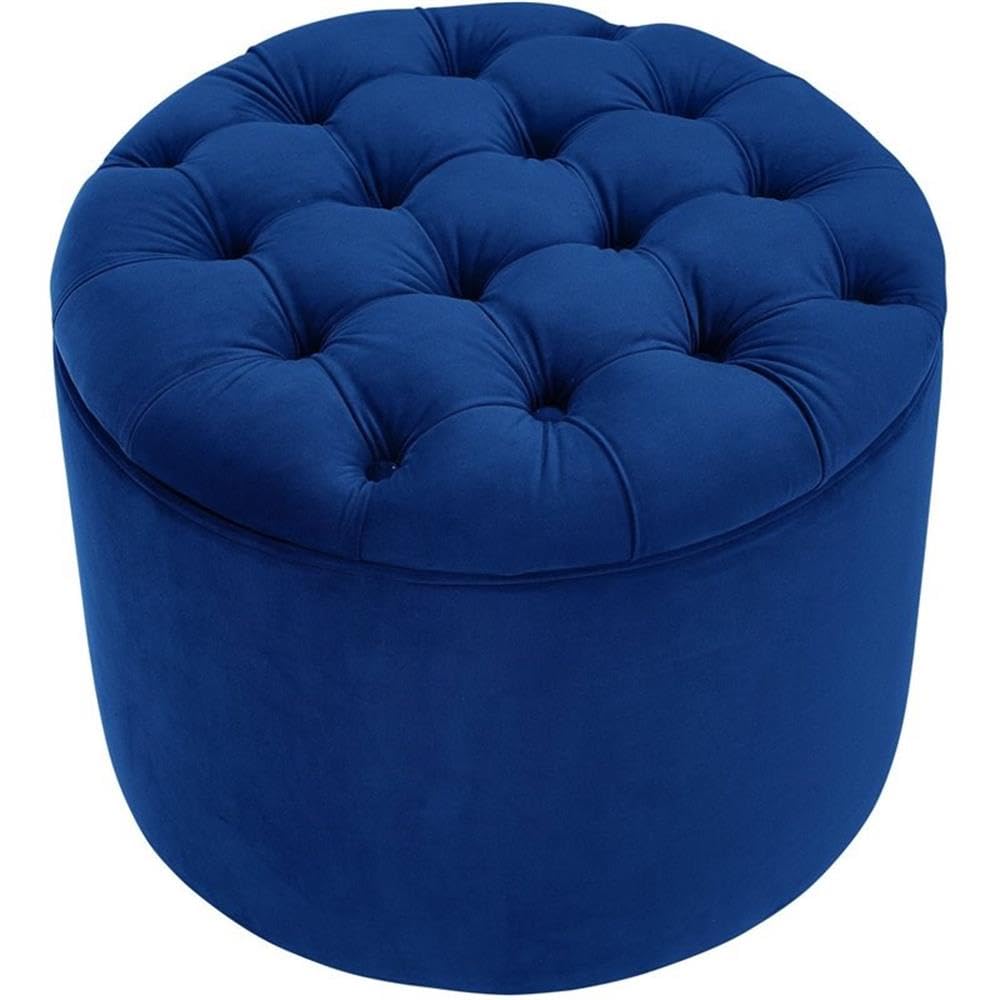 Tov Furniture Queen Navy Velvet Storage Ottoman