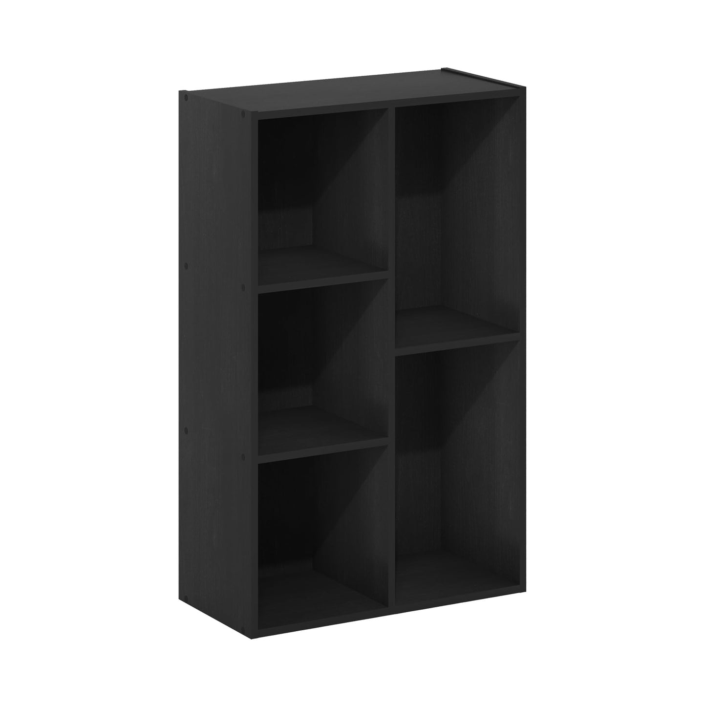 Furinno LUDER Book Shelf, 5-Cube Bookshelf, Reversible Bookcase, 9.4 x 19.5 x 31.5, Easy Assembly, for Living Room, Bedroom, Home Office, Blackwood