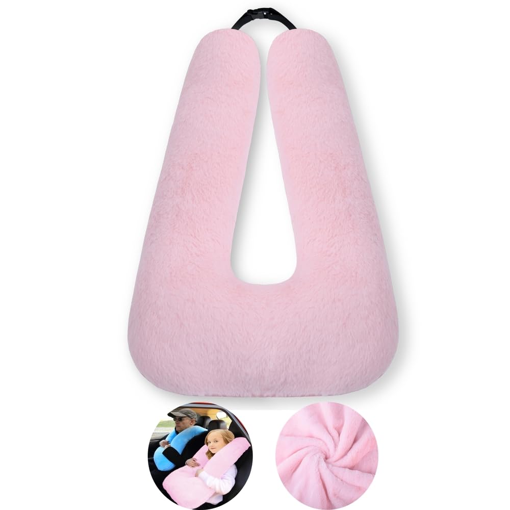 FHSGGP Travel Pillow Cushion for The Back Seat of Car Car Pillow for Kids A Sleeping Artifact Suitable for Long-Distance Travel of Adults and Children Travel Pillow for Kids Pink