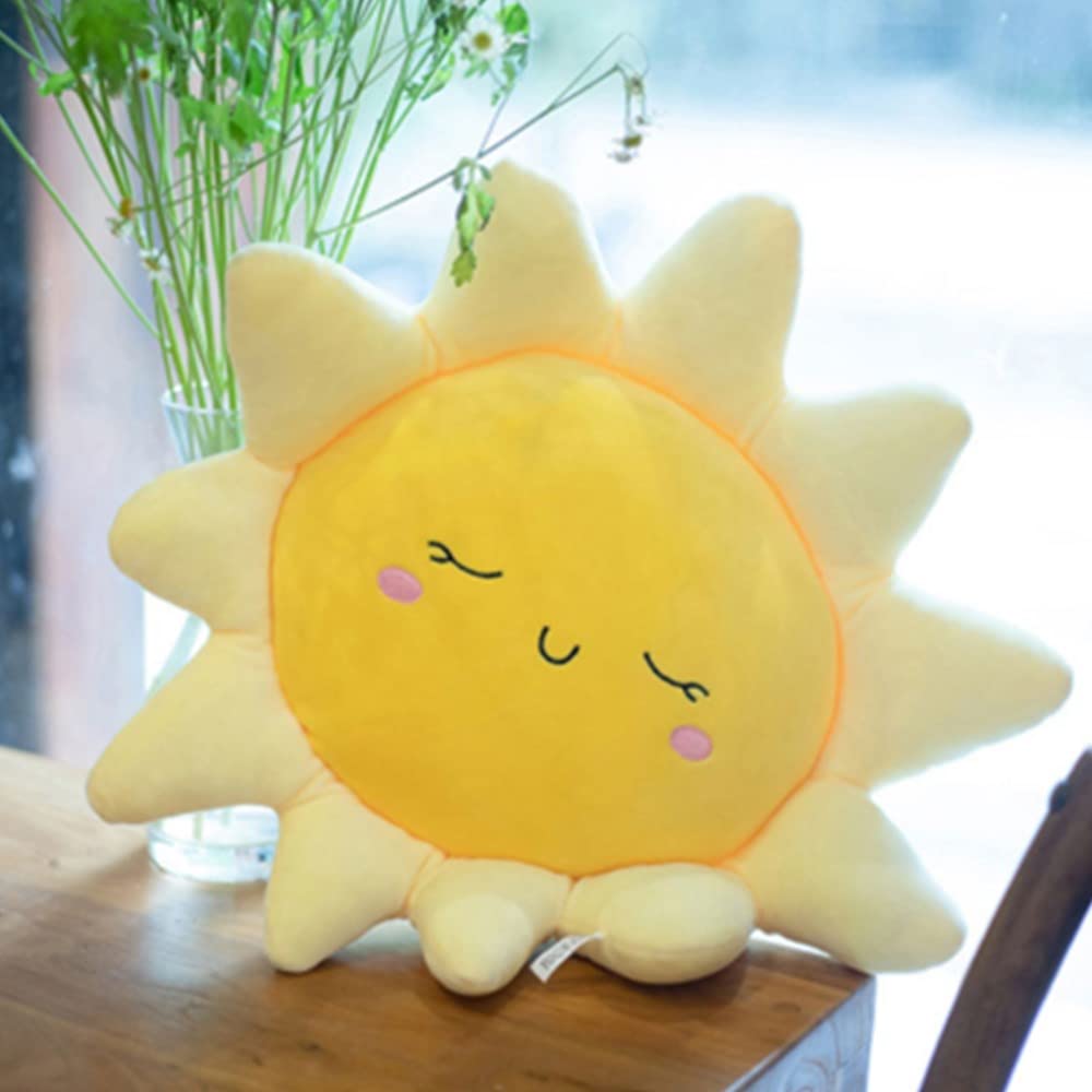 OUKEYI Flower Floor Pillow Sun Shape Cushion Cute Seating Pad Chair Cushion Oversized Throw Pillow,Cute Sun Pillow Plush Toy,for Home Decoration Kids Girls Women Gifts (sun 45 cm / 17.8 inch)