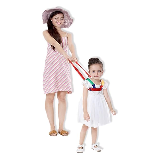 Toddler Reins for Walking 1-3 Years 2 in 1 Anti Lost Wrist Link Baby Walking Harness for Child Safety 0-5 Years Kids (Yellow&Green)