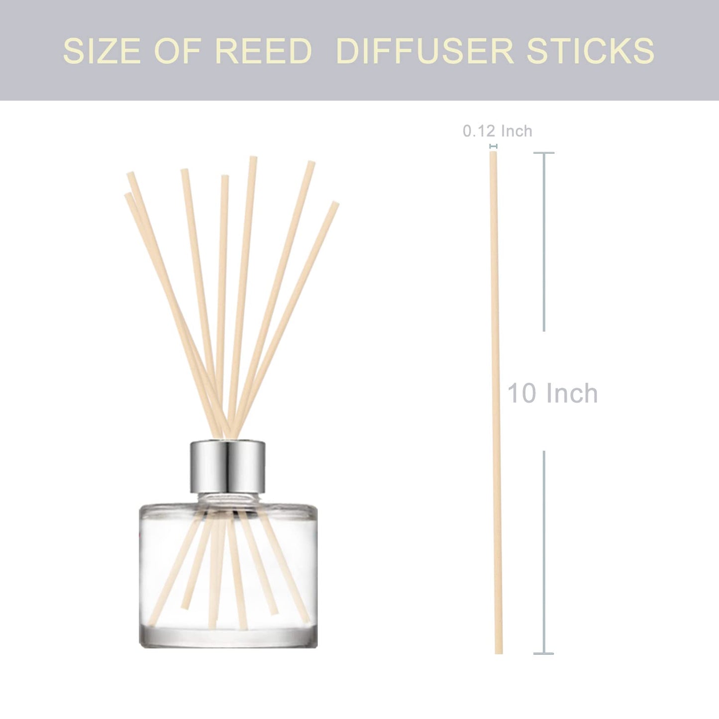HOSSIAN Reed Diffuser Sticks - Reed diffusers-Reed Sticks -Diffuser Glass Bottles-Diffuser Refills- Natural Rattan Wood Replacement for Aroma Fragrance (10"*3mm Primary Color)