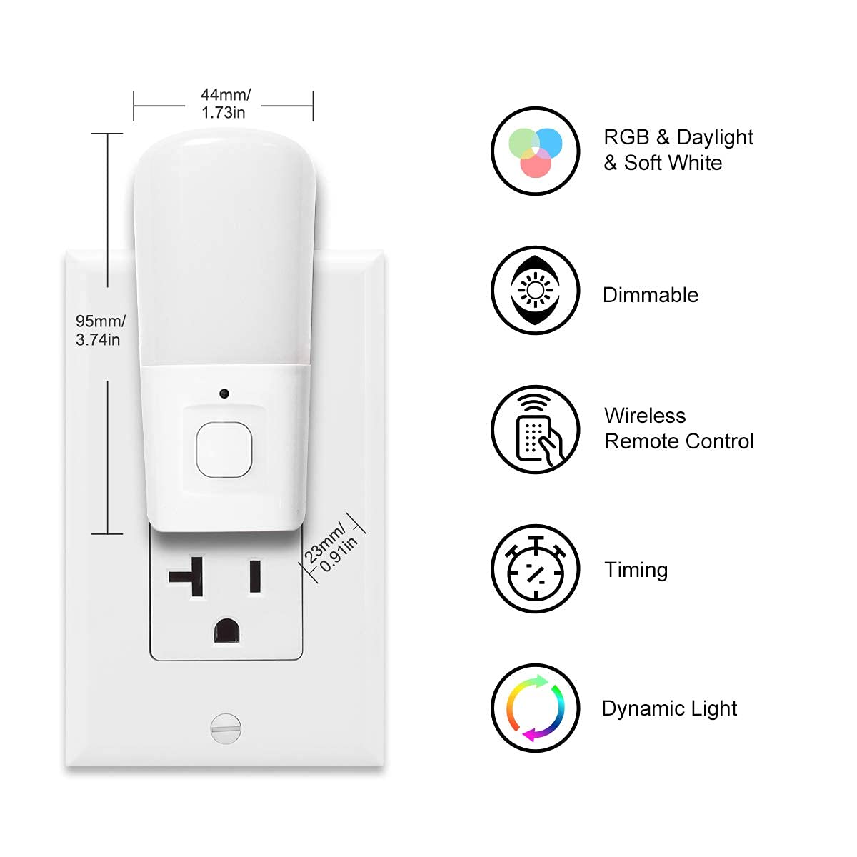 LOHAS Plug in LED Night Lights, Dimmable, 2 Pack RGB 9-Color Changing Night Lights, 2 Pack Aid No Blue Light Amber Night Lights with Dusk to Dawn Sensor for Kid Bedroom Nursery Hallway Kitchen, 4 Pack