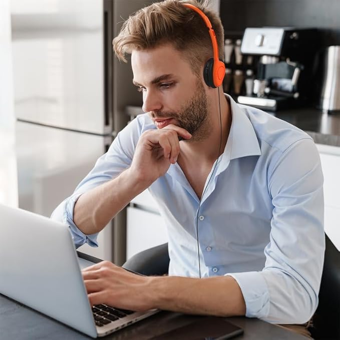 Maeline Adjustable 3.5mm Headphones with Leather Cushions (10 Pack)