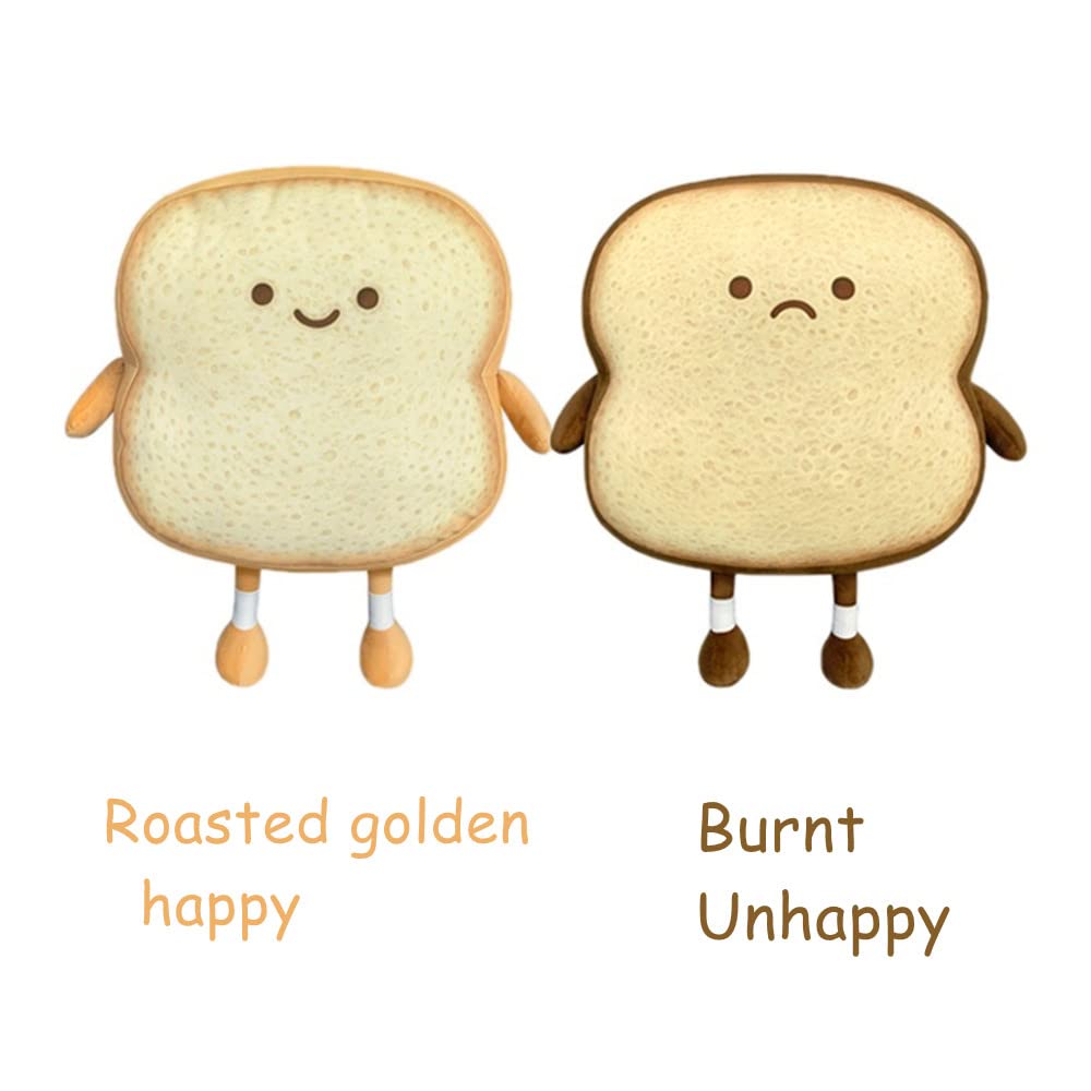 NatureMan Toast Bread Pillow,Funny Bread Shape Plush Toy Pillow, Small Cute Stuffed Plush Toast Sofa Pillow,Children's Adult Home Bedroom Decoration (Brown)