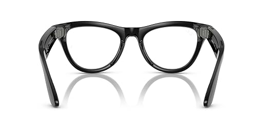 Ray-Ban Meta (Gen 1) Skyler, Shiny Black | Smart AI Glasses for Men, Women — 12 MP Camera, Open-Ear Speakers for Audio, Video Recording, Bluetooth — Transitions® Cerulean Blue — Wearable Technology