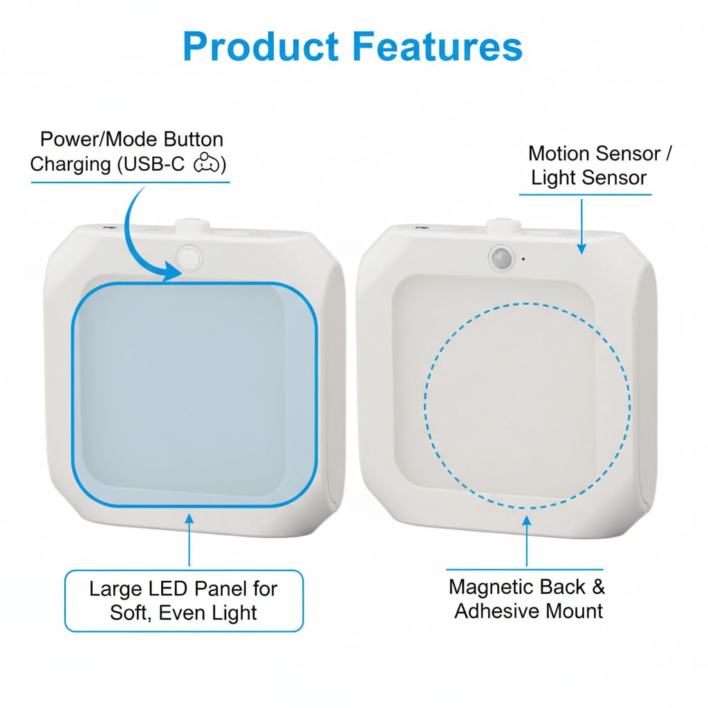 Snugluxe LED Night Lights Plug into Wall 2 Pack, Auto Dusk to Dawn Sensor, Adjustable Warm White, Plug in Nightlight for Bedroom, Kids Room, Bathroom, Hallway, Kitchen, Staircase