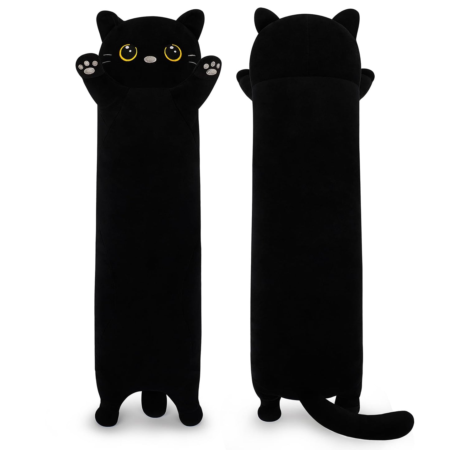 Sprinqdawin Cat Stuffed Animal-20” Black Cat Plush,Cute Plushies Animal Body Pillow,Kawaii Plush Toys Animals Gifts,Soft Animals Sleeping Hugging Pillow Cushion Dolls for Kids Adults Birthday