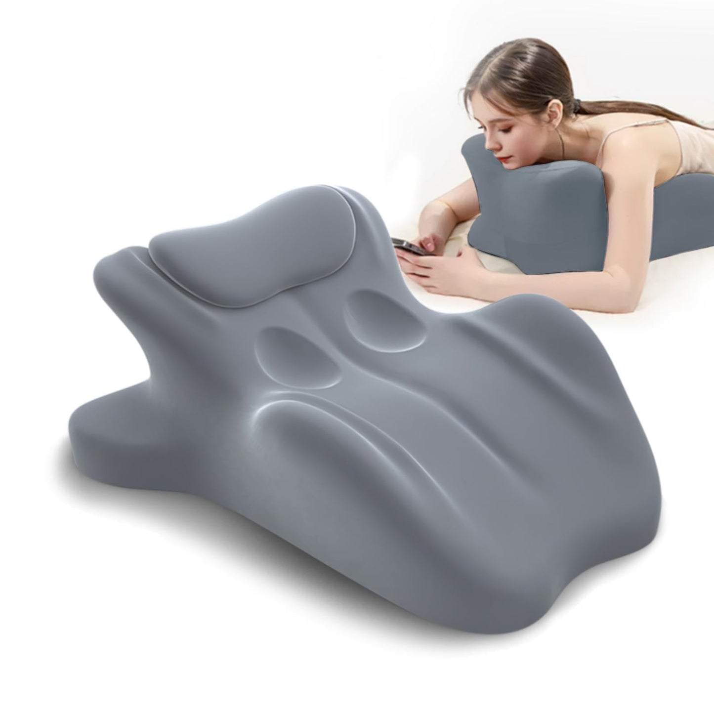 HOMEPAC Memory Foam Wedge Pillow, 27 Degree Ergonomic Support, Grey