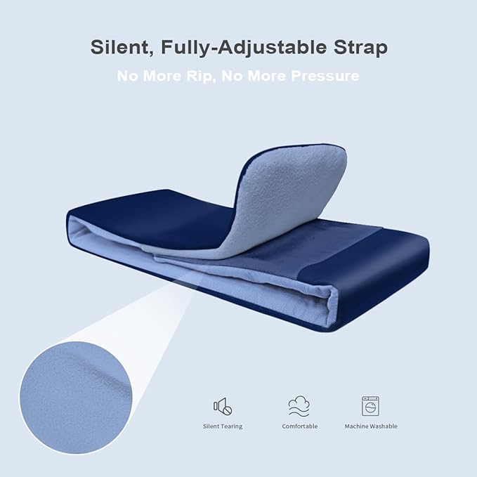 Sleep Mask for Men Blackout: Reversible Dual-Sided Eye Mask with Adjustable Band - Soft Cotton and Silky Cooling Blindfold for Women Travel Nap Meditation （Navy）