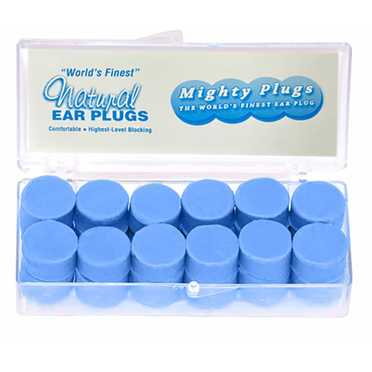 Mighty Plugs Pure Beeswax Ear Plugs for Sleeping, Snoring Noise Reduction, Swimming – Moldable Wax Earplugs, Reusable, Waterproof for Shower, Comfortable for Side Sleepers (12 Pairs)