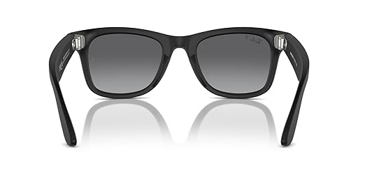 Ray-Ban Meta (Gen 1), Wayfarer, Large Matte Black | Smart AI Glasses for Men, Women - 12 MP Camera, Open-Ear Speakers, Video, Bluetooth — Polarized Gradient Graphite Lenses - Wearable Technology