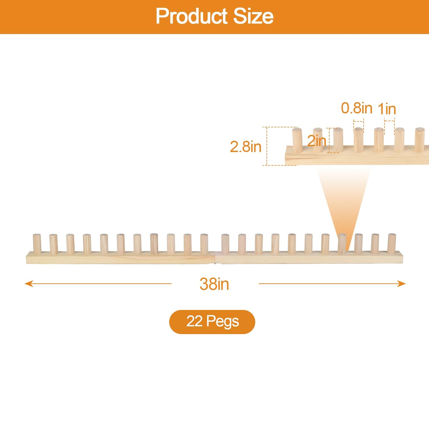 QWM Chunky Blankets Loom Knitting Looms Long Installation Free and Adjustable Foldable Portable Extra Loom Large 38,48,60, 72,84,96 Inch (38inch)