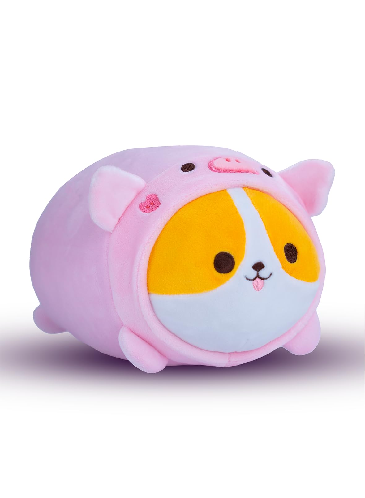 AIXINI 5 in 1 Plush Pillow Toys Set - Pink Salamander, Keji Pig, Bee, Strawberry, Panda, Cute Stuffed Animals Pillows for Kids, Soft Cartoon Bedroom Decor Gifts (Keji Pig, Medium Size)