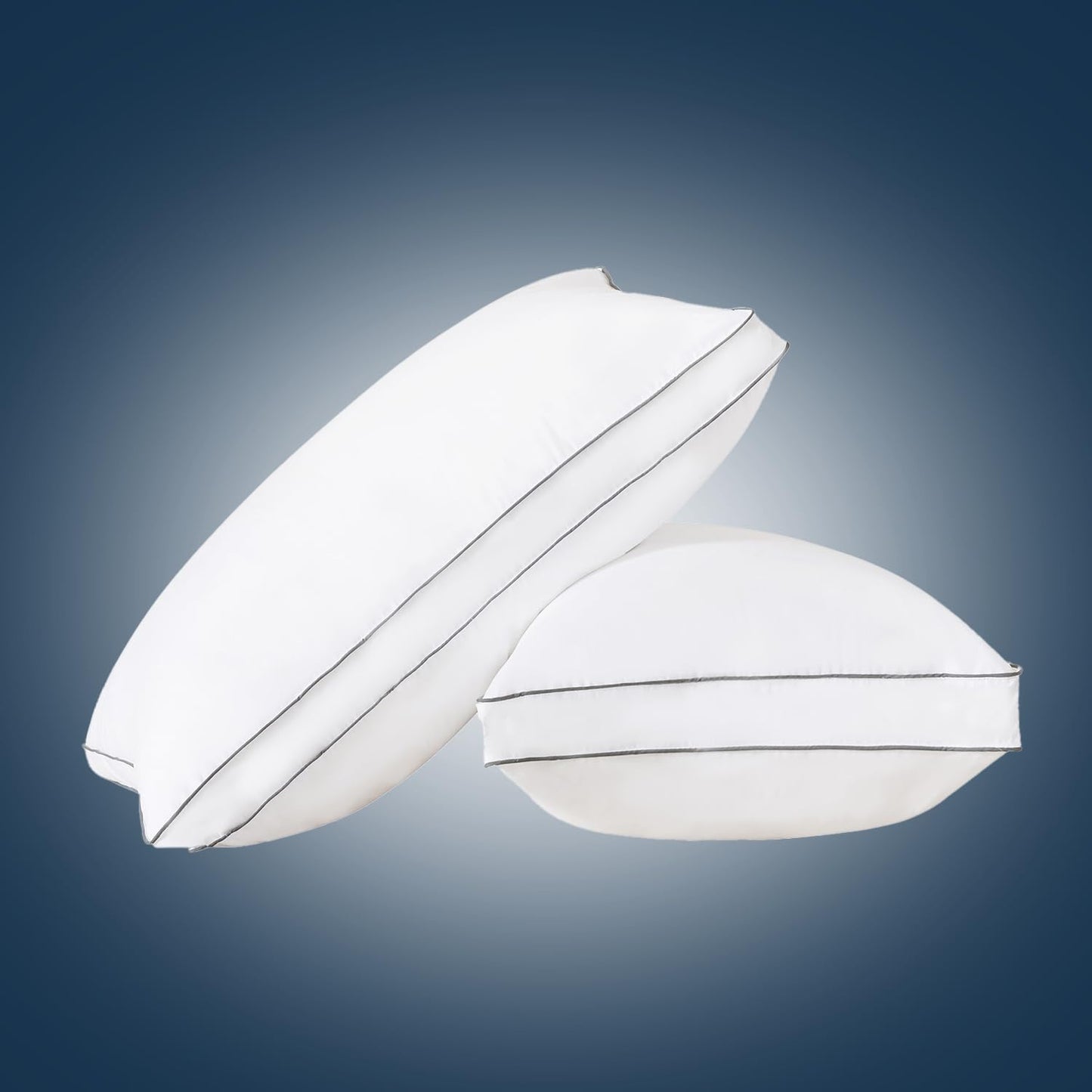 SHOUREN Goose Down Pillows Standard/Queen Size Set of 2, Fluffy Soft Bed Pillows for Sleeping, Down-Filled Pillow Insert with Gusseted Design, Perfect for Back, Side or Stomach Sleepers, 18 * 28"
