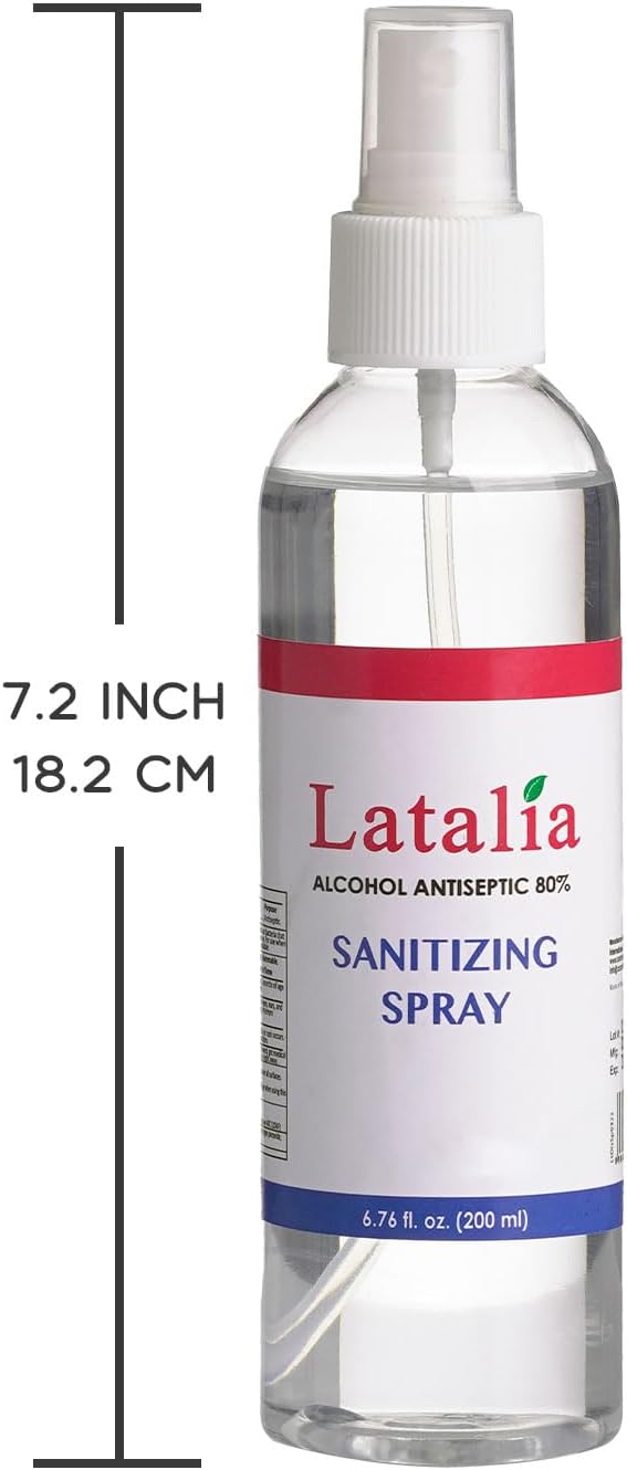 Latalia Unscented Hand Sanitizer Spray Refill Pack of 24 | 6.67 Fl oz with 80% Alcohol Bulk Hand Sanitizer Travel Size | Hand Sanitizing Spray For Quick Dry Hand