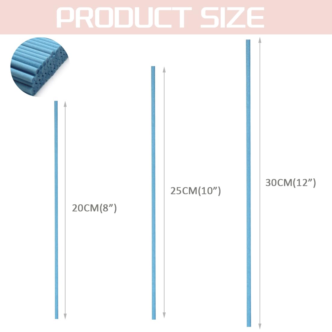 Posinda 100PCS Reed Diffuser Sticks, 12 Inch Rattan Fiber Sticks Essential Oil Aroma Diffuser Sticks,Long-Lasting Diffuser Replacement Sticks (Primary Color)