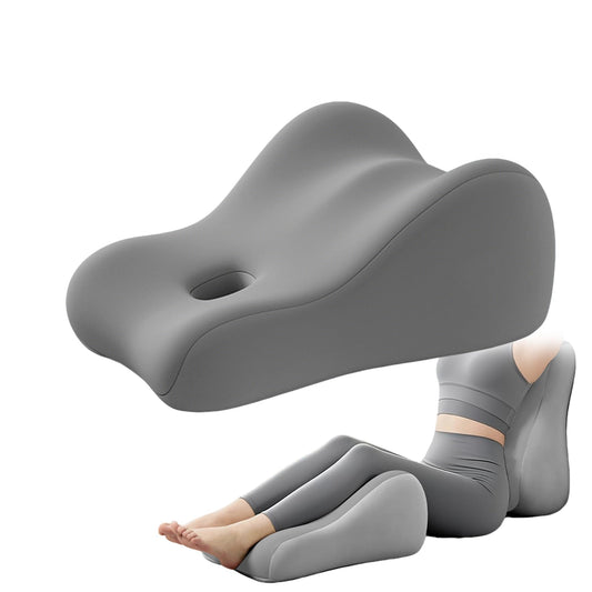 Flewbow Natural Latex Wedge Pillow Ergonomic Support Cushion for Back, Waist & Leg Relief - Multi - Functional Body Positioner, Grey