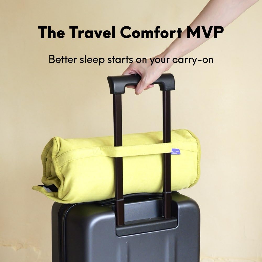 Cushion Lab Travel Deep Sleep Pillow – Compact Memory Foam Neck Pillow for Sleeping, Portable Pillow for Hotels, Camping, Side & Back Sleepers, On-the-Go – Spark