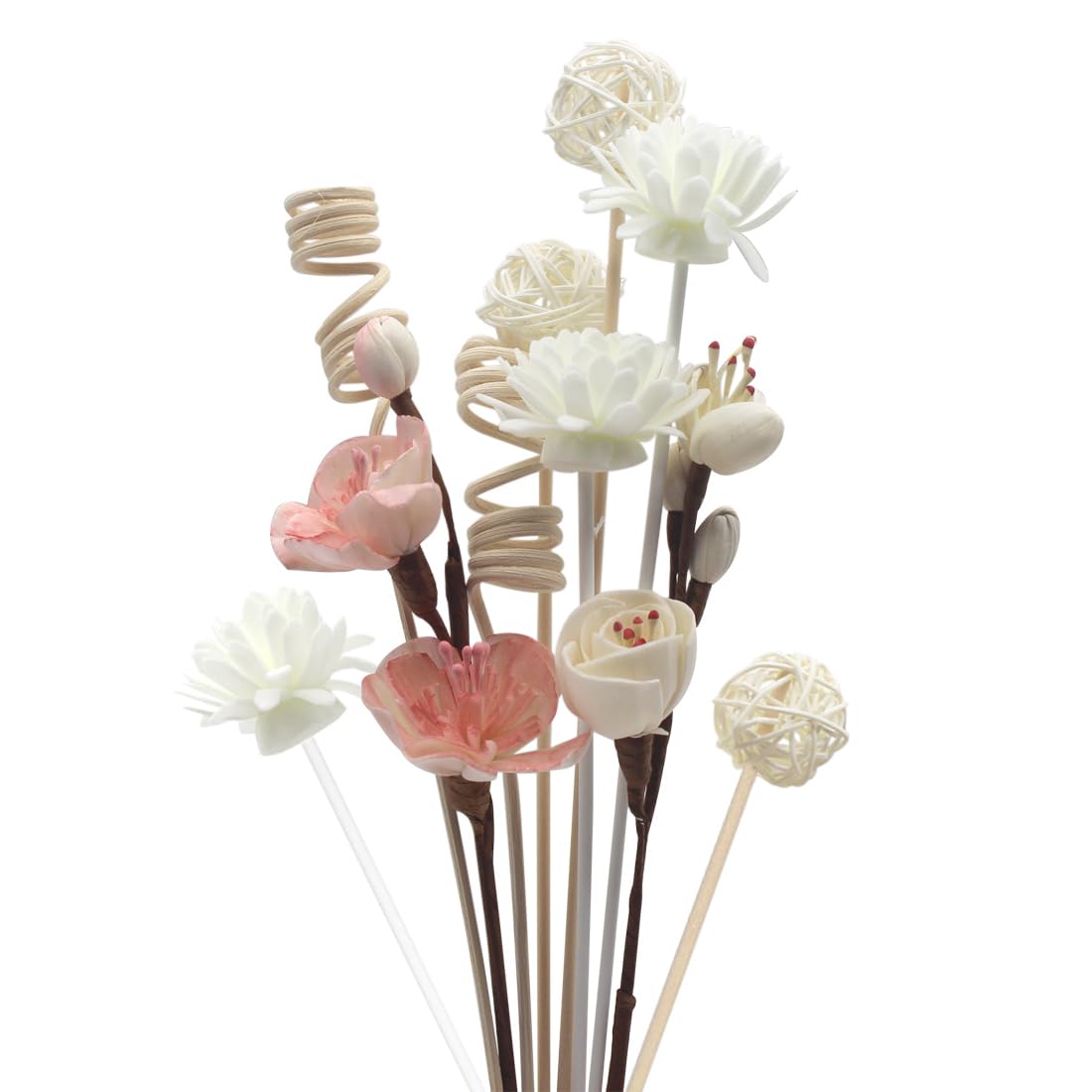 16 Pcs Reed Diffuser Sticks, Natural Rattan Hand Made Flower Reed Fragrance Diffuser Set, Reed Fragrance Diffuser Flowers Refill Replacement Sticks, House Bedroom Office Decor