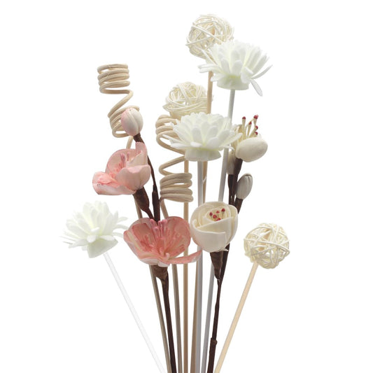 16 Pcs Reed Diffuser Sticks, Natural Rattan Hand Made Flower Reed Fragrance Diffuser Set, Reed Fragrance Diffuser Flowers Refill Replacement Sticks, House Bedroom Office Decor