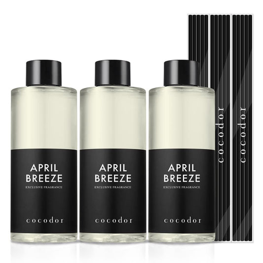 COCODOR Reed Diffuser Oil Refill/April Breeze /6.7oz / 3 Pack/Aromatherapy, Home Fragrance, Scented Oils, Oils for Reed Diffuser, Bathroom Home Decor