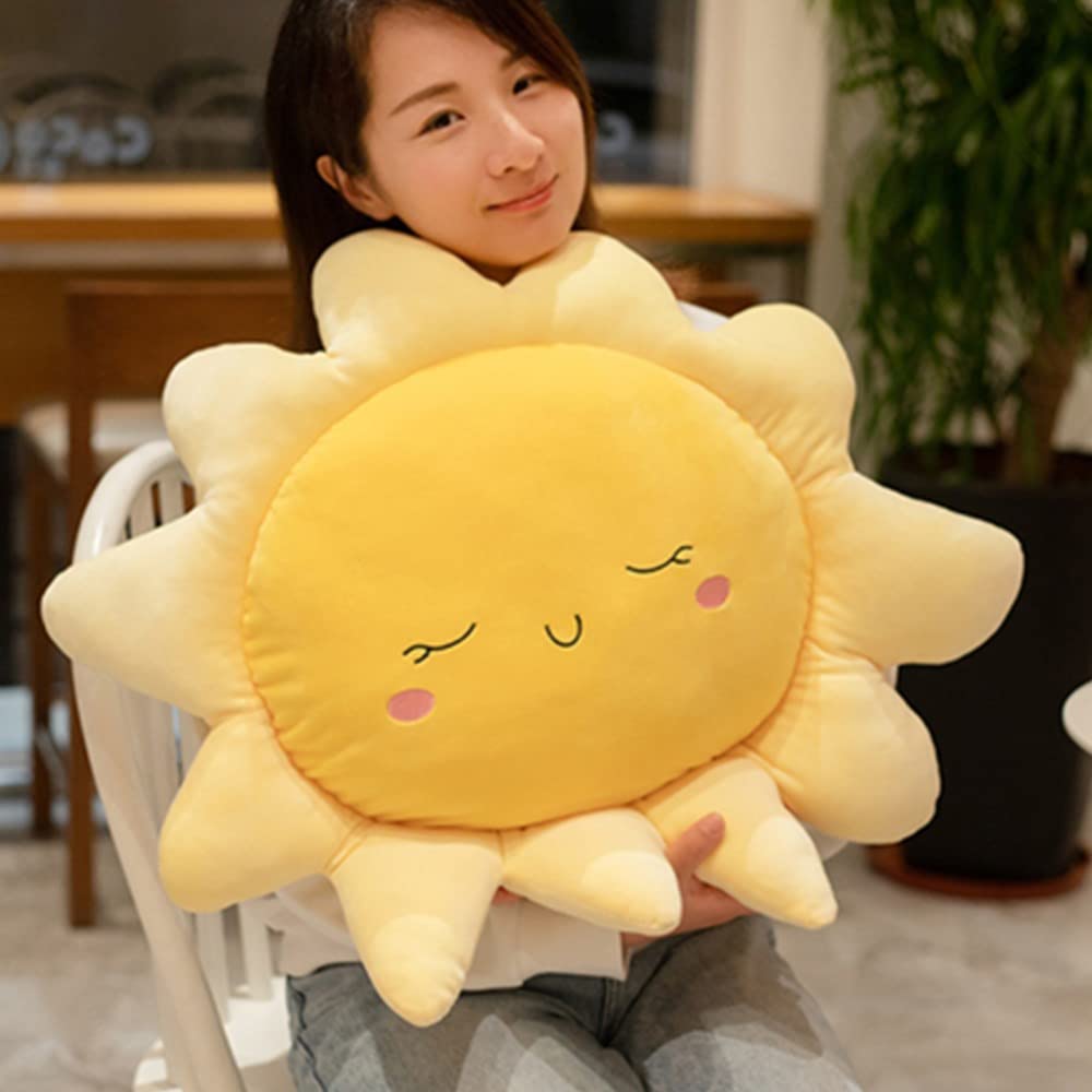 OUKEYI Soft Sun Plush Pillow Stuffed Toy for Home Deco Gift Kids, Sun Shape Chair Cushion Sofa Car Pillow 22.8in/58cm
