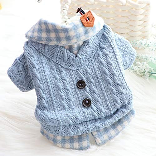 Dog Princess Sweater for Small Dogs Thick Shirt Plaid Clothes Costume Pet Girl Cute Coat Outfits Fall Costumes Winter Dog Sweaters (XL,Pink)