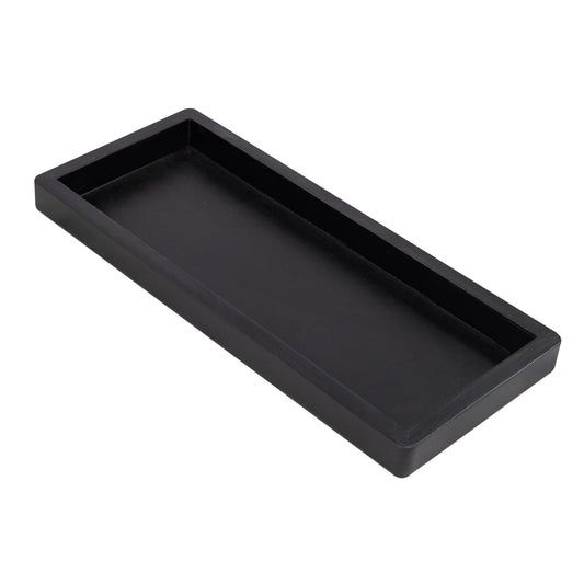 MAONAME Black Bathroom Vanity Tray, Rustic Long Narrow Tray, Rectangle Farmhouse Wood Trays, Countertop Organizer Trays for Candle, Perfume, 15.7" L x 6.8" W