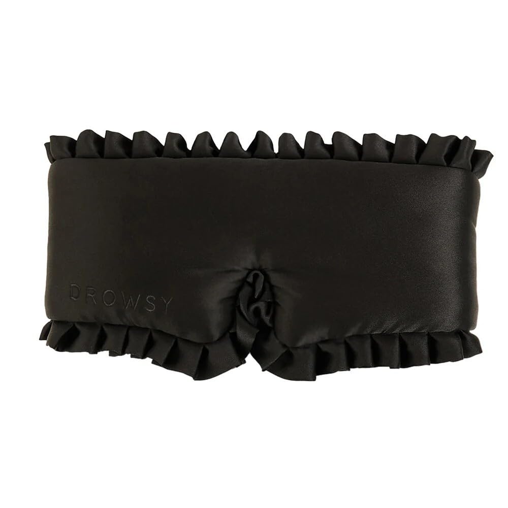 DROWSY Silk Sleep Mask - Face-Hugging, Padded Cocoon for Luxury Rest in Total Darkness - 100% Pure Mulberry Silk (Sleep & The City)