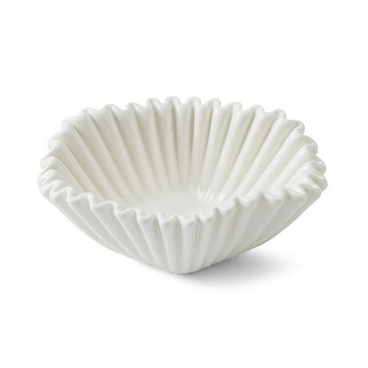 Ardicema Ceramic Decorative Bowl,White Modern Bowls for Home Decor,Decorative Fruit Bowl for Kitchen Counter,Ruffle Decorative Key Bowl for Entry Table