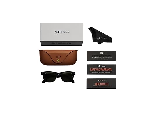 Ray-Ban Meta (Gen 1), Skyler, Shiny Black | Smart AI Glasses for Men, Women — 12 MP Ultra-Wide Camera, Open-Ear Speakers for Audio, Video Recording and Bluetooth — Green Lenses — Wearable Technology