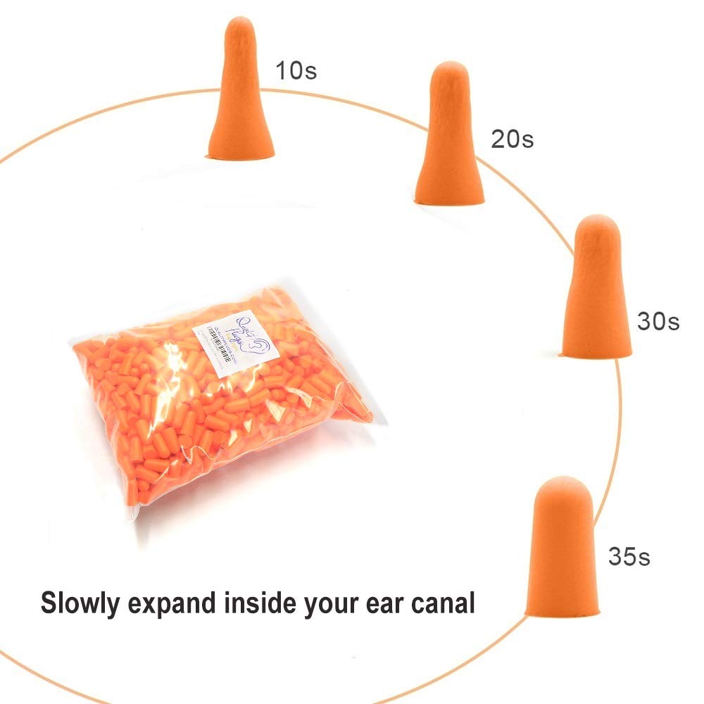 Quality Foam Ear Plugs 500 Pair - 32 dB Noise Cancelling High Decibel Sound Blocking Soft - Dispenser Refill Safety Hearing Protection Ear Protection Disposable Ear Plugs Bulk