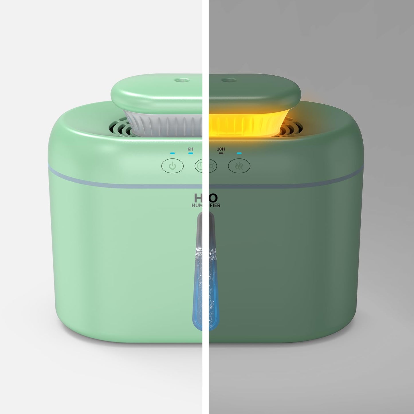 HZD Humidifiers for Bedroom 2L Large Tank for Long Runtime, Gentle Mist 26dB Quiet Runtime Easy to Fill & Clean Can Timed Humidifier for Home, Baby, Nursery, Plants, Night Light (Green)