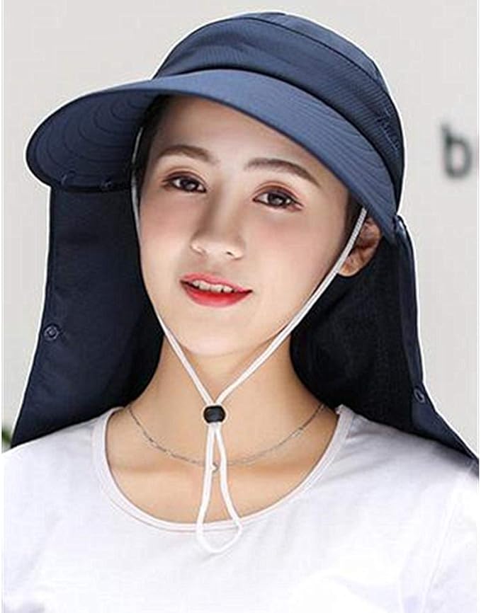 Outdoor UPF 50+ UV Sun Protection Waterproof Breathable Face Neck Flap Cover Folding Sun Hat for Men/Women