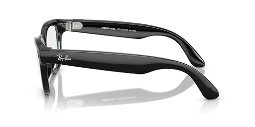 Ray-Ban Meta (Gen 1), Skyler, Shiny Black | Smart AI Glasses for Men, Women — 12 MP Ultra-Wide Camera, Open-Ear Speakers for Audio, Video Recording and Bluetooth — Clear Lenses — Wearable Technology