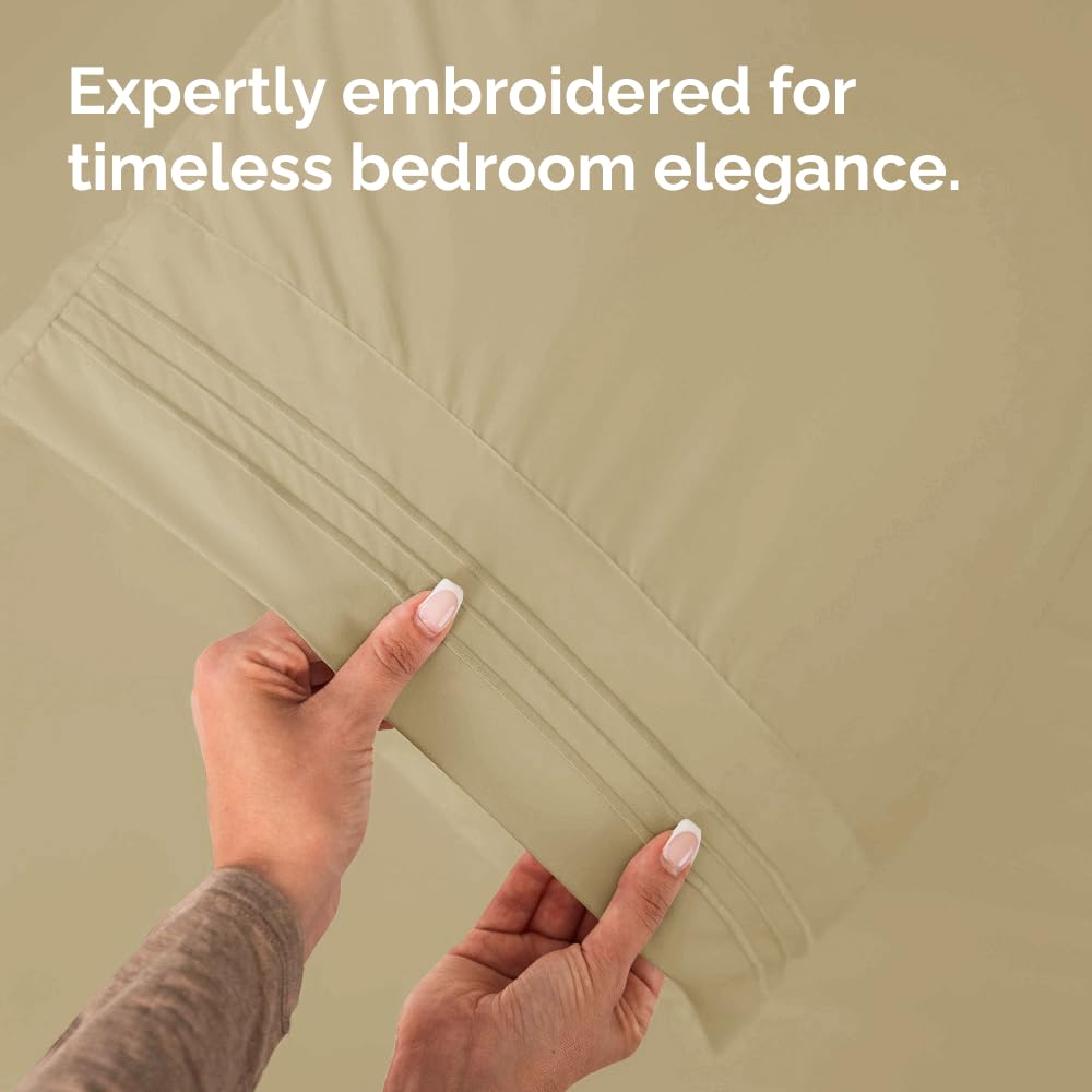 Body Pillowcases Set of 2-20x54 Long Body Pillow Case - Soft Body Pillow Cover for Sleeping & Side Sleepers - Comfy, Breathable, Wrinkle & Fade Free - Machine Washable w/Envelope Enclosure (Beige)