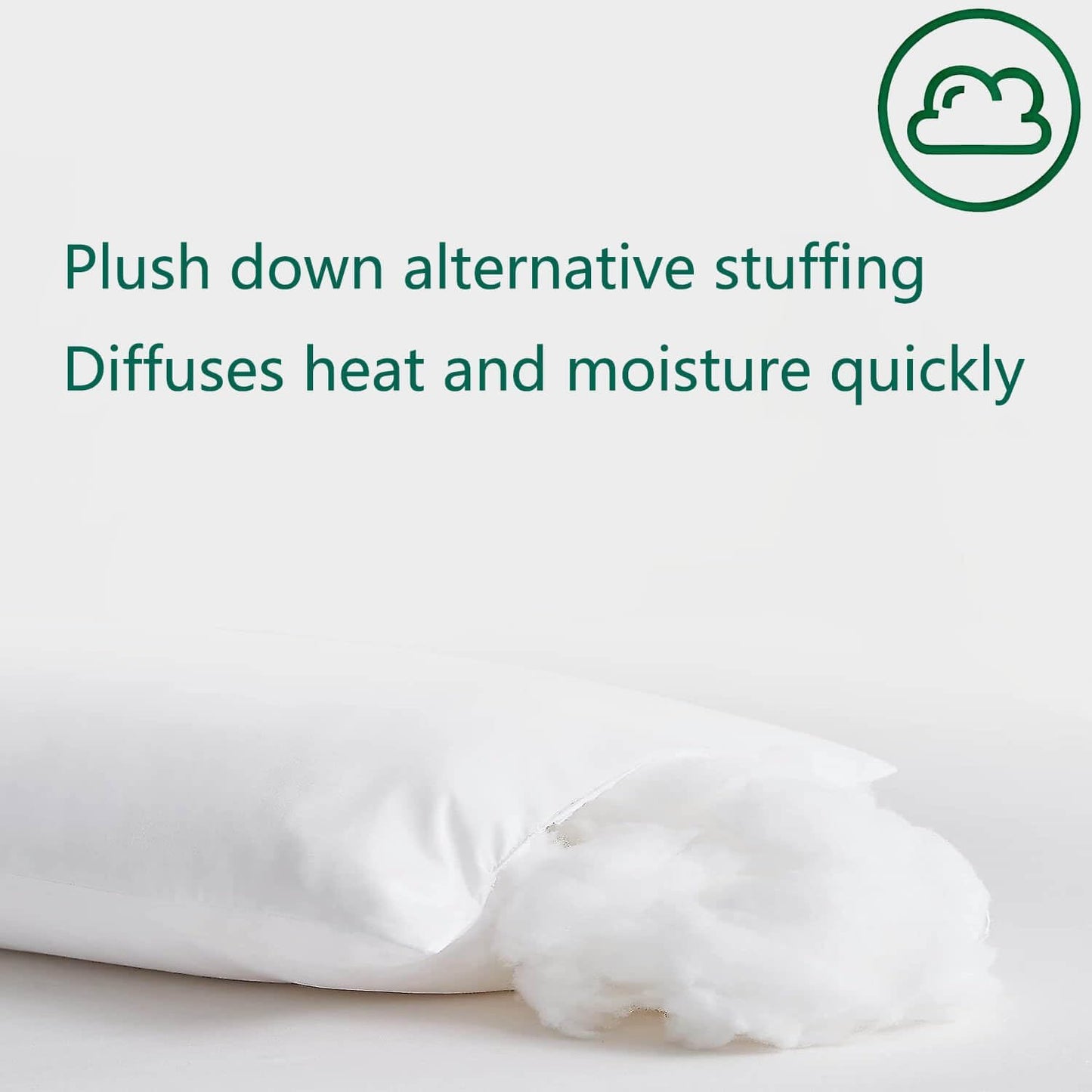 Gooeb Flat Ultra Thin Bed Pillows Standard Size Pillow Set of 2 Extra Soft Down Alternative for Stomach Back Sleeper White 20x26inches