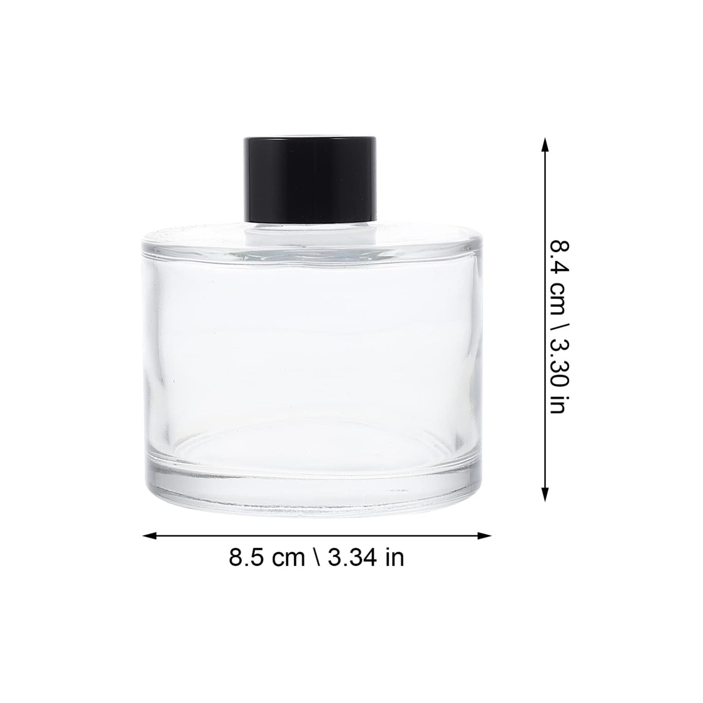 1set Glass Bottles Reed Diffuser Bottle Black Rattan Sticks Refillable Perfume Diffuser for Home Car Living Room Decor and Spa