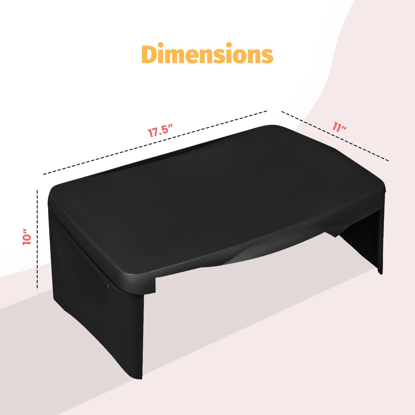Aerolife Folding Lap Desk - Foldable Table for Work, Study, Gaming, Arts, Crafts, School - Collapsible Laptop Tray with Storage Compartment - Portable Writing Station for Kids, Adults (Black)