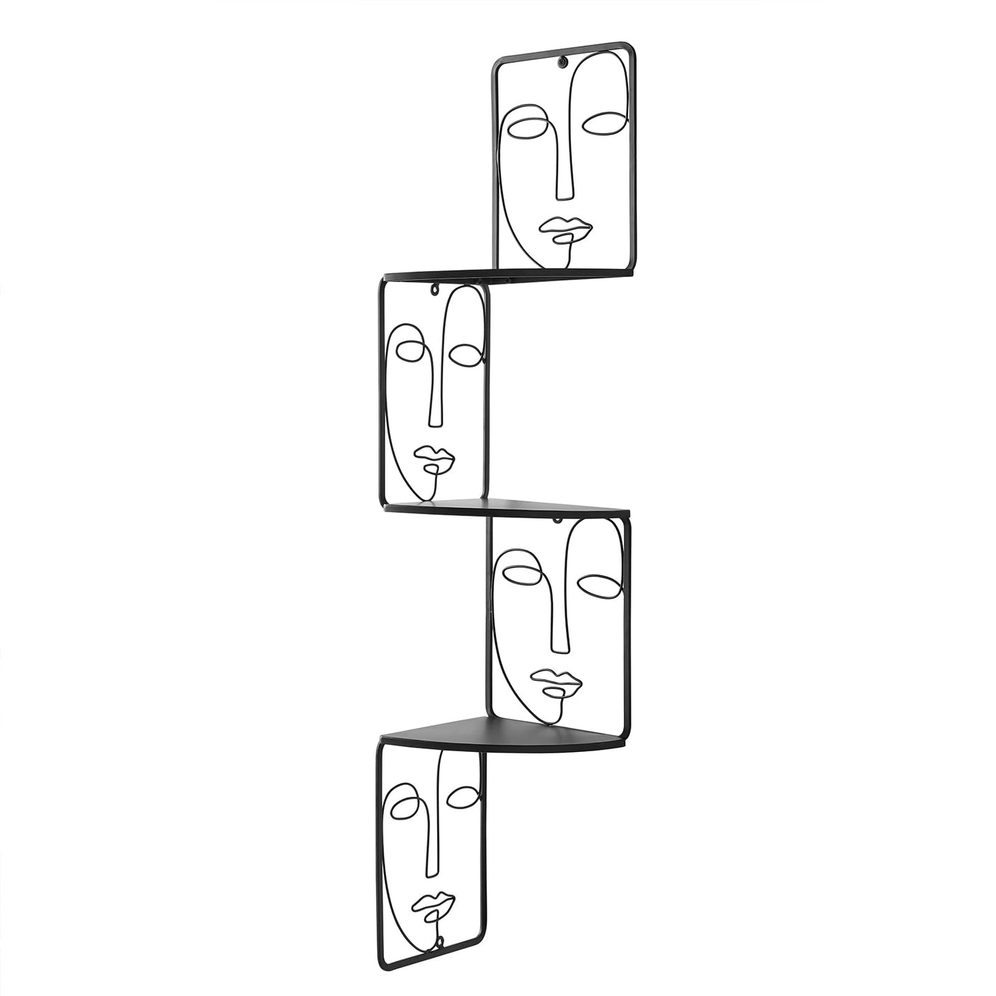 Corner Shelf, Wall Mounted Face Sculpture Display Shelf with Philosophical Art Design for Living Room Decor, Wall Corner Bookshelf Multi Unit Organizer, Tall Shelf Plant Stand for Bedroom, Bathroom