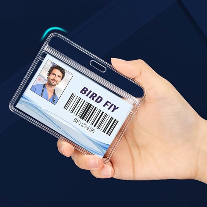 4x3 Name Tags Badge Holder with Lanyard 50 Pack Waterproof Horizontal ID Badge Holder and 50 Pcs Lanyards Nametag for Conferences, Events, and Meetings (Red, 4 X 3 inches)