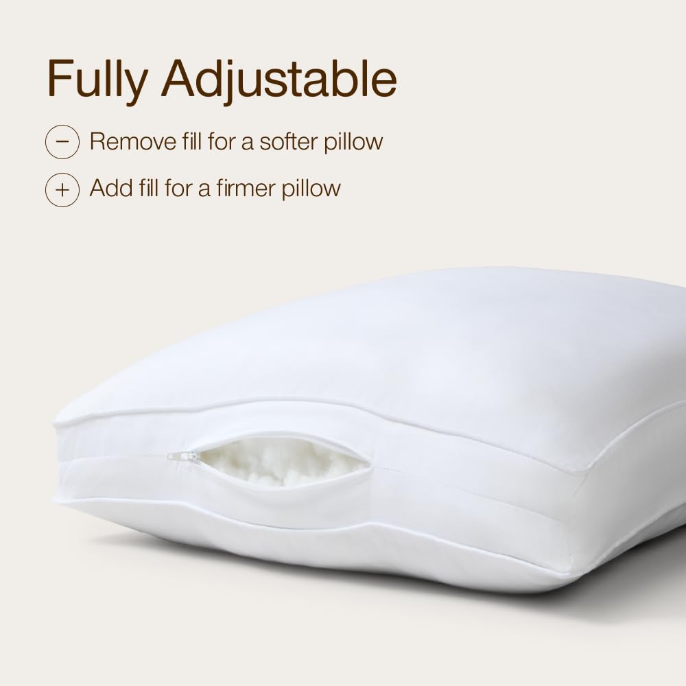Coop Home Goods Essence Down Alternative Pillow Set of 2, King Size, Best Pillows for Sleeping, Adjustable Alternative to Down Pillows, Luxury Hotel Pillow for Back, Stomach or Side Sleepers