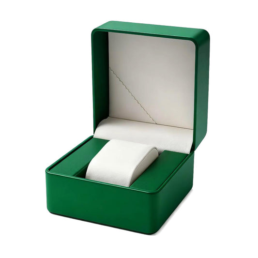 Noyulin Luxury Forest Green Leather Watch Box, Elegant Jewelry Display Case for Watches, Bracelets & Jewelry, Soft Artificial Leather with Oval Support, Durable & Lightweight Organizer Box (Green)
