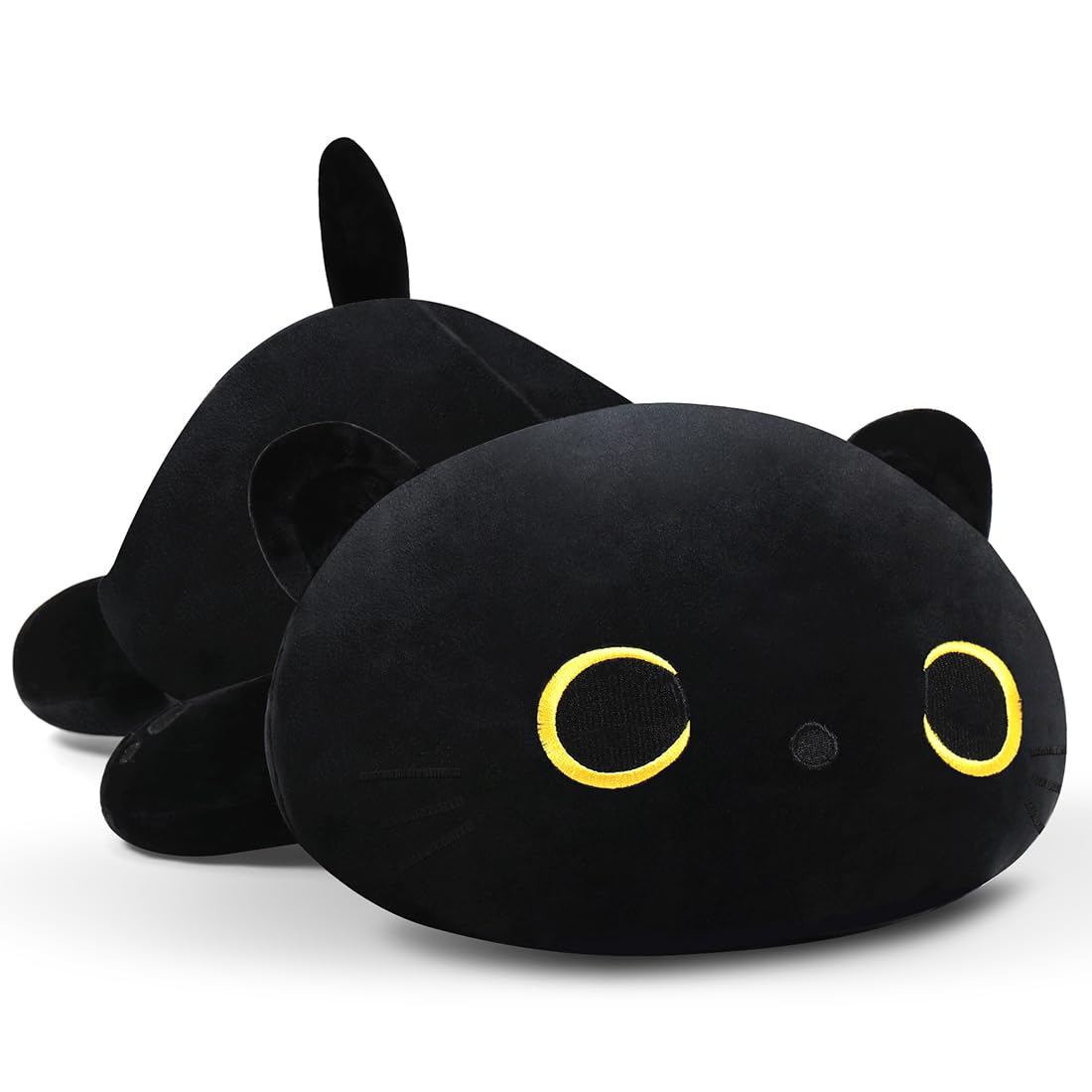 MIAOHAHA 11.8in Plush Cat Toy Plush Pillow Stuffed Animal Cat Toy Cute Plushies Kids Plush Toy Pillow(Black Cat,30cm/11.8in)