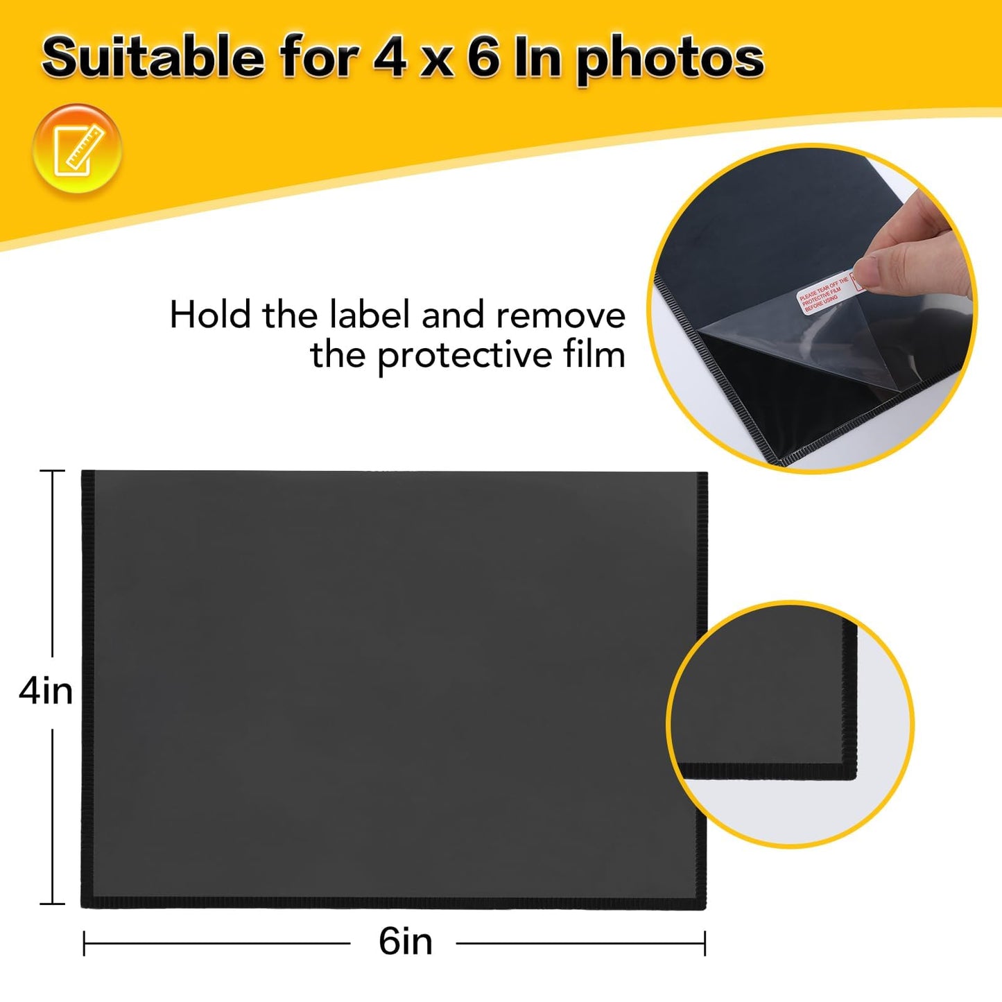 YixangDD 50 Pack Magnetic Picture Frame, 4 x 6 Inches Fridge Magnetic Photo Frames, Magnetic Photo Frames for Refrigerator, Home, School, Office (Black)